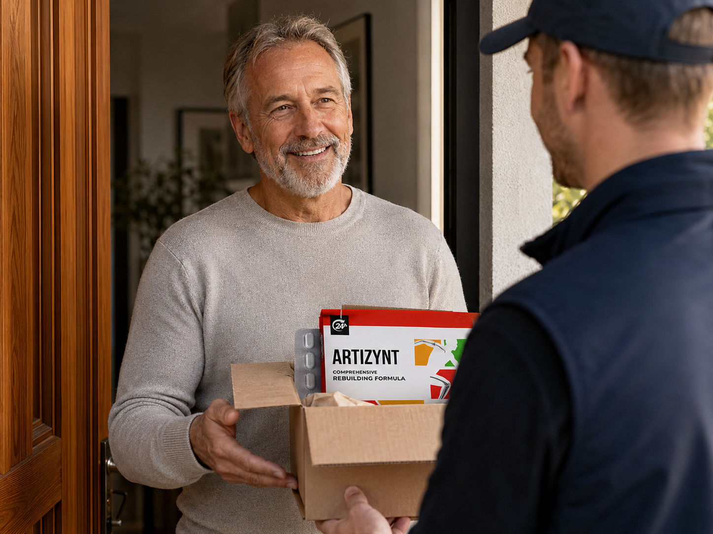 Kundin erhält ihre Bestellung zu Hause
